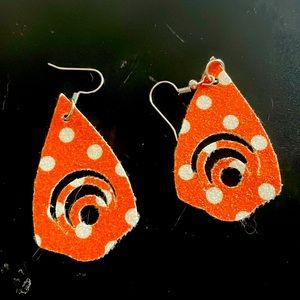 Faux leather earrings